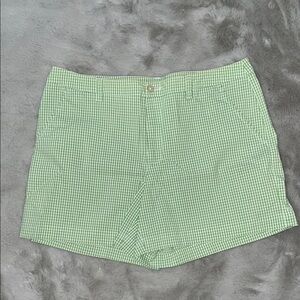 Ralph Lauren Green and White Seersucker Shorts with Tailored Style Vintage